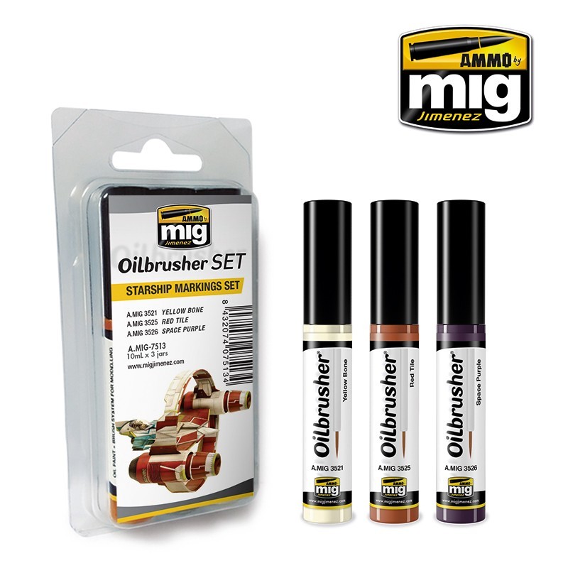 Ammo of Mig Jimenez: Oil Brusher Set: Starship Markings Set image
