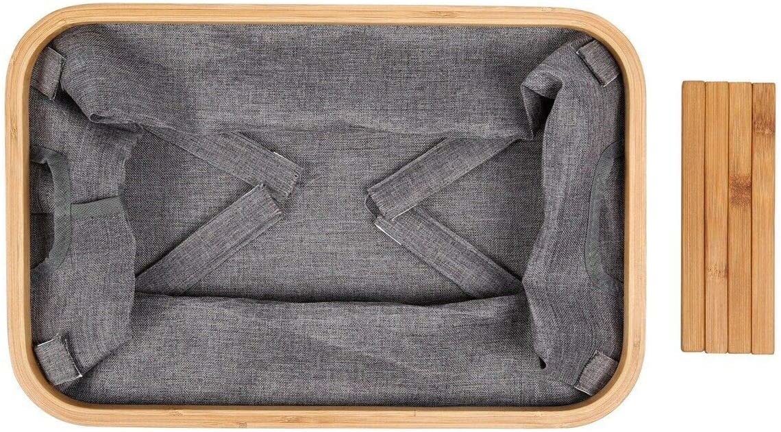 Bamboo Foldaway Storage Laundry Basket - Cream image