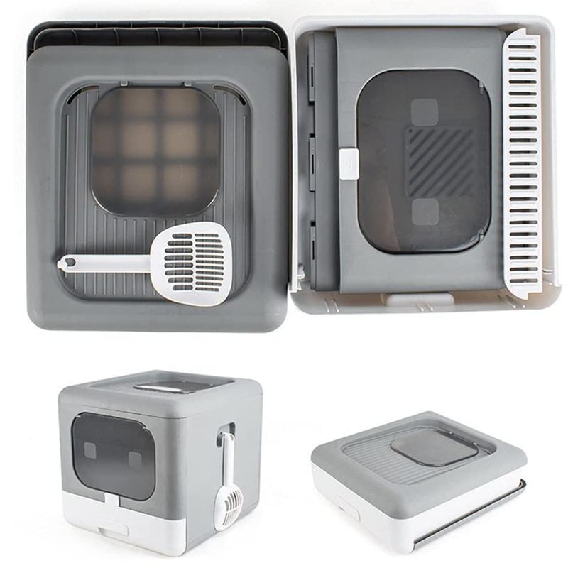 Buy Enclosed Cat Litter Box Grey at Mighty Ape NZ