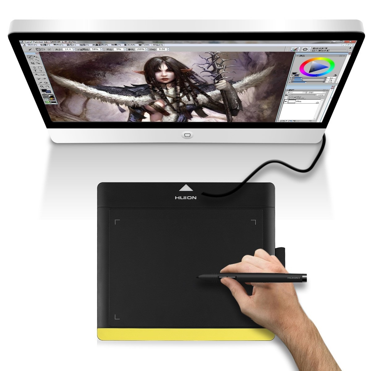 Huion 680TF Graphic Tablet with Wireless Pen at Mighty Ape NZ
