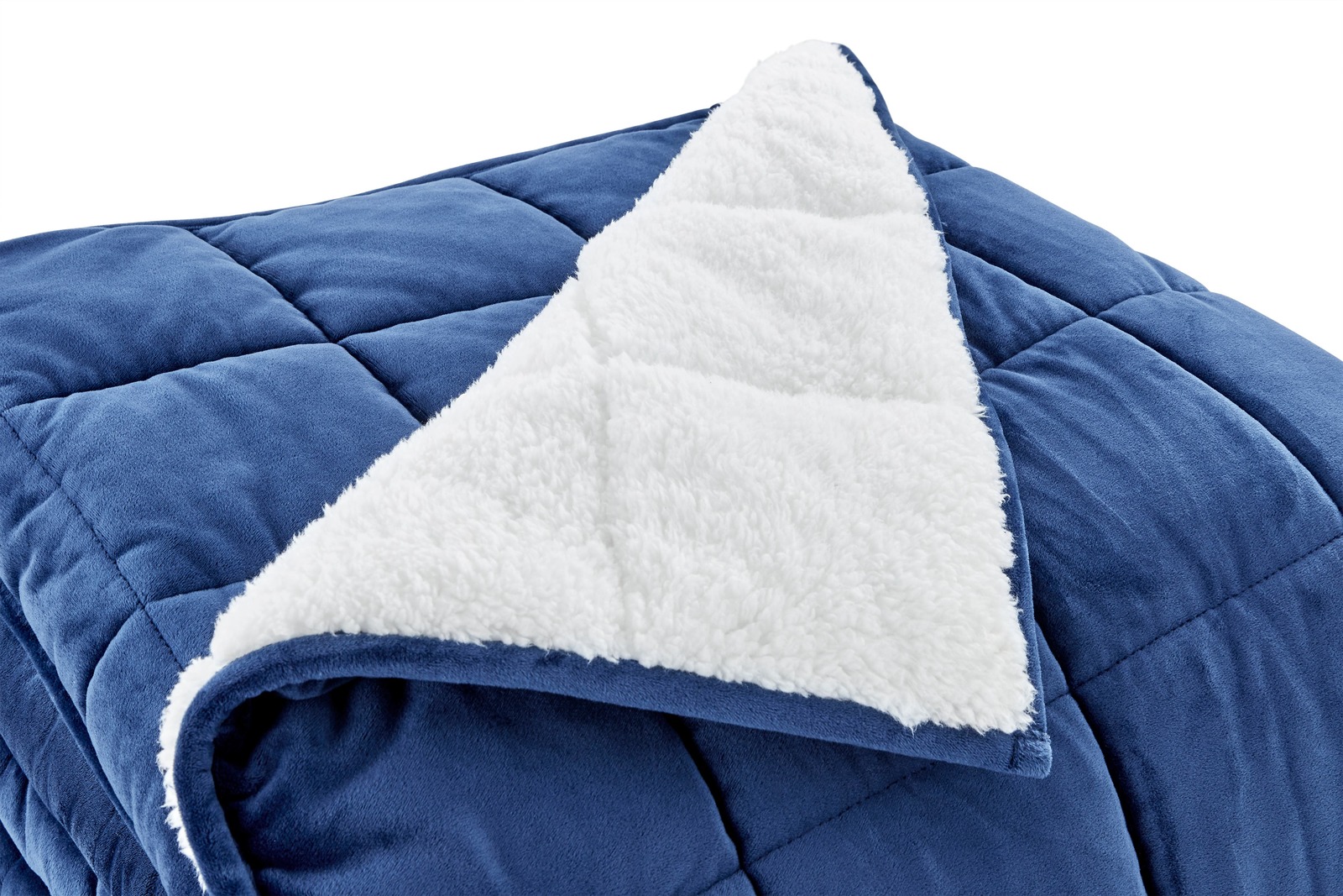 Ovela Weighted Sherpa Blanket (11 KG, Navy) at Mighty Ape NZ