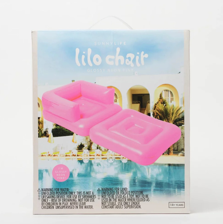 Sunnylife Inflatable Lilo Chair Pink Gloss at Mighty Ape NZ