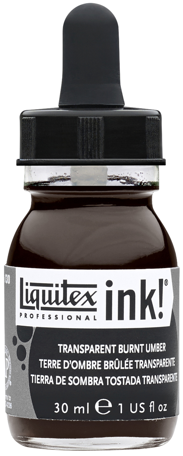 Liquitex: Acrylic Ink - 130 Transparent Burnt Umber (30ml)