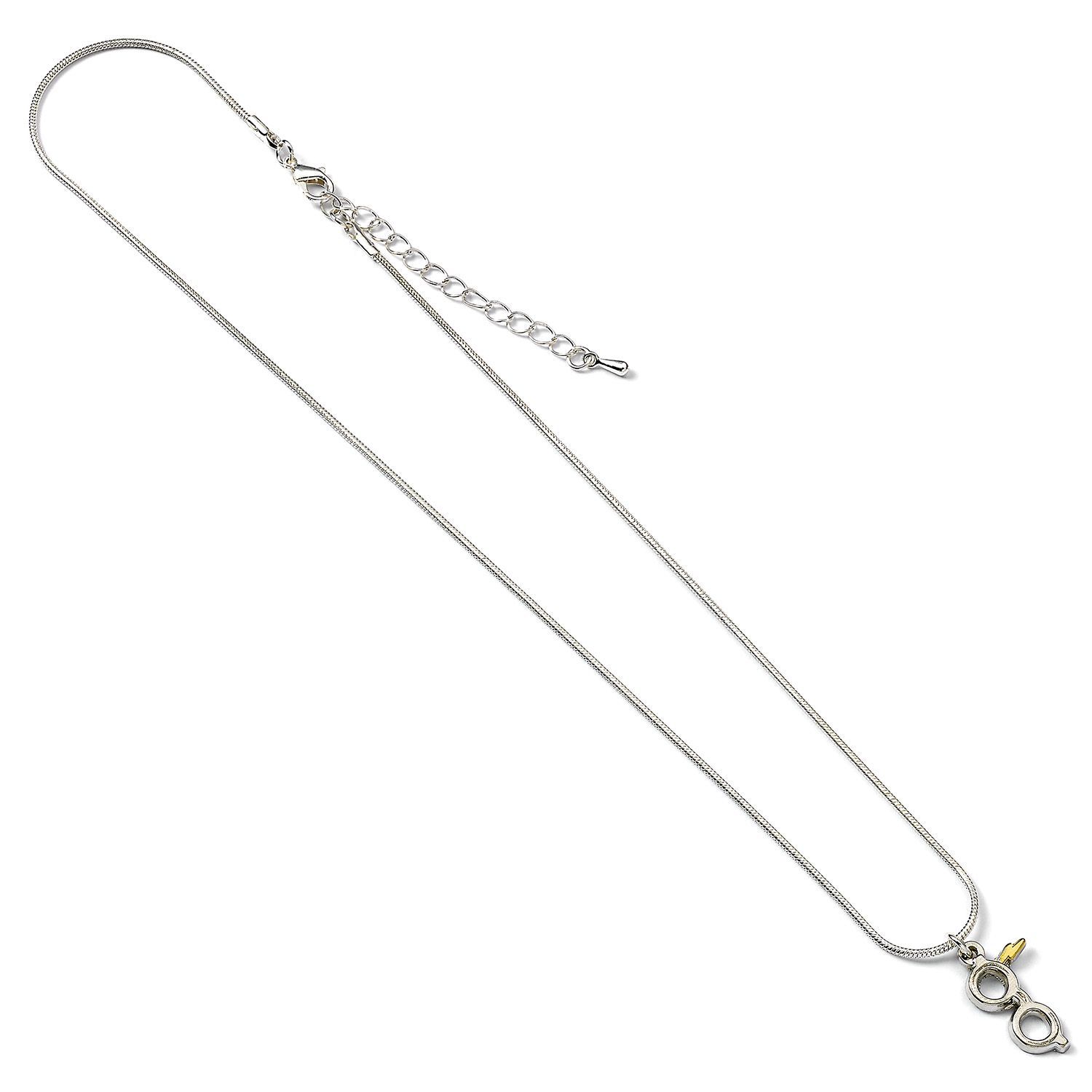 The Carat Shop: Harry Potter Silver Plated Lightning Bolt with Glasses Necklace image