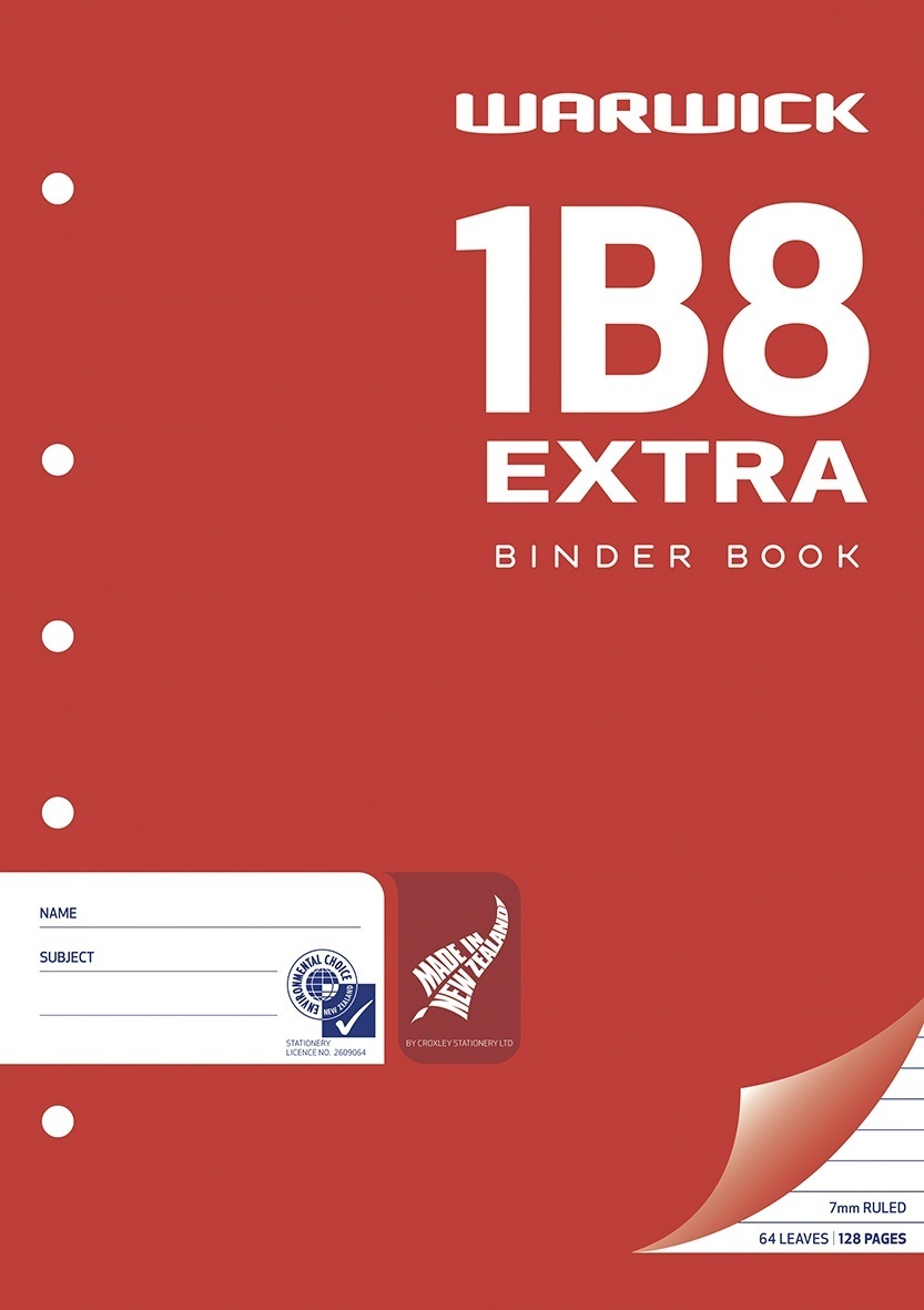 Buy Warwick 1B8 64lf 7mm Ruled A4 Punched Exercise Book at Mighty Ape NZ