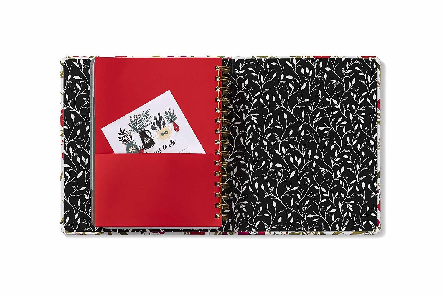 2020 High Note Dinara's Red Floral in Gold 18-Month Weekly Hardcover Planner image