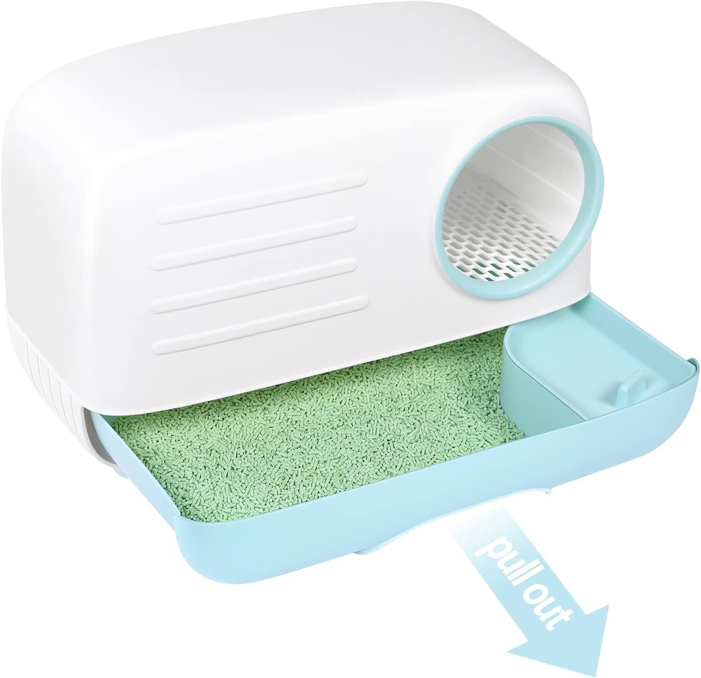 Buy Zoomies Fully Enclosed Cat Litter Box Blue at Mighty Ape NZ