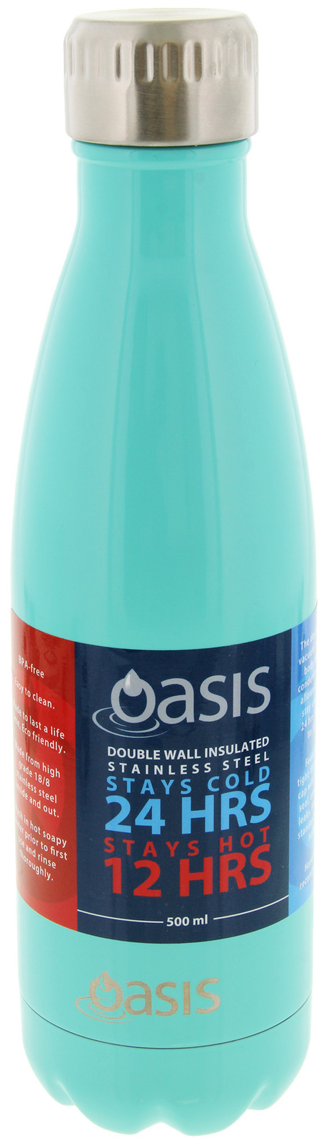 Oasis: Insulated Stainless Steel Drink Bottle - Spearmint (500ml) image