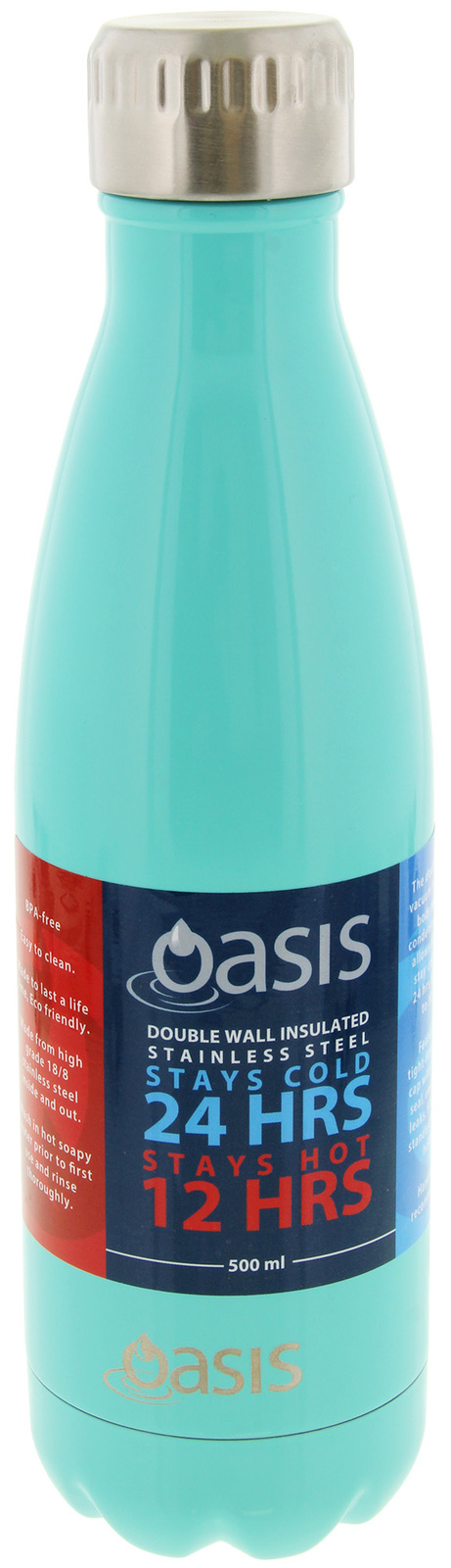 Oasis: Stainless Steel Insulated Drink Bottle - Spearmint (500ml)