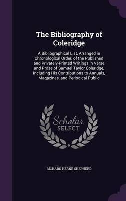 The Bibliography of Coleridge by Richard Herne Shepherd image