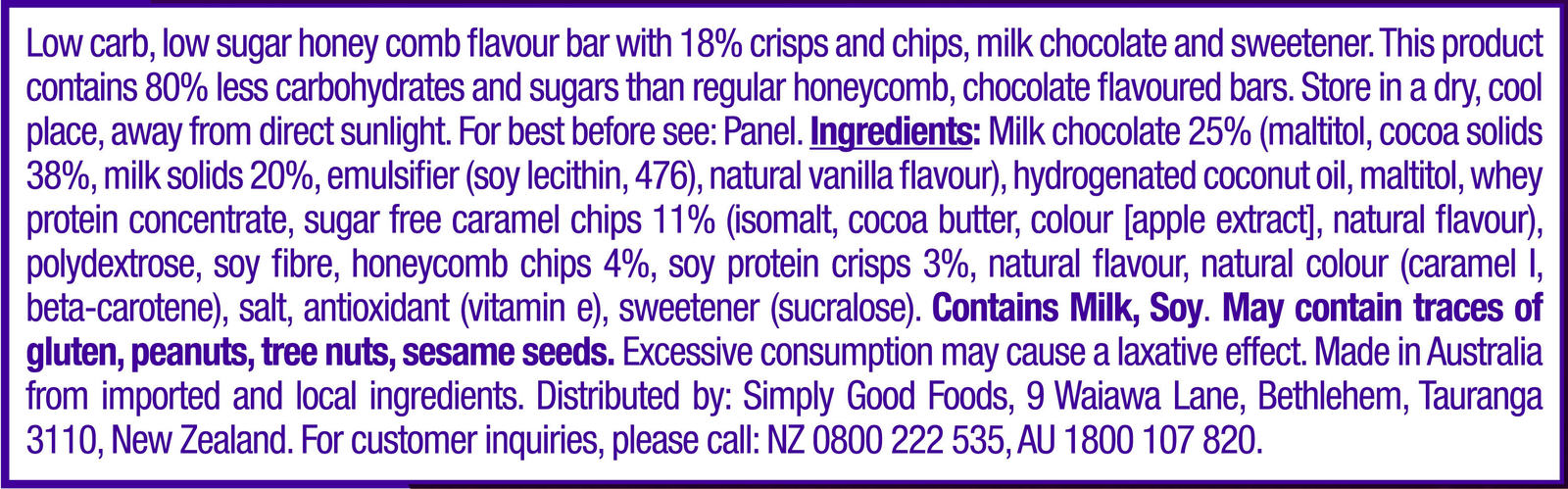 Atkins Endulge Honeycomb Crisp Bar 30g (Box of 15) image