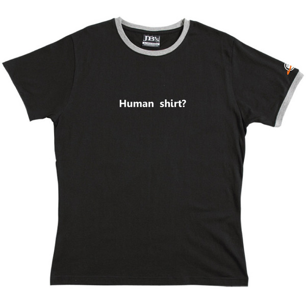 Human Shirt - Ringer Tee (Black) for image