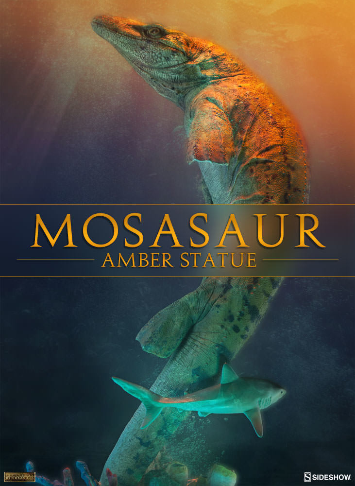 Dinosauria - Mosasaur Amber Statue image