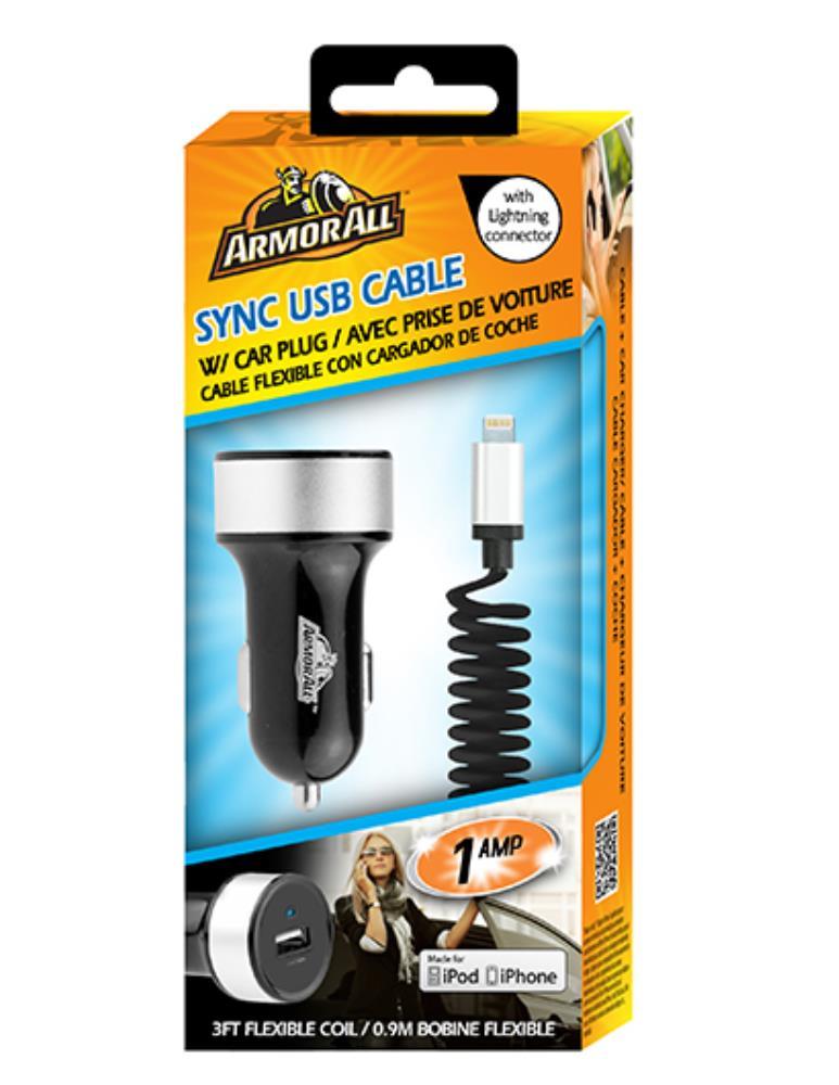 Armor All: Sync & Charge Lightning Connector w/ 1amp Car Plug image