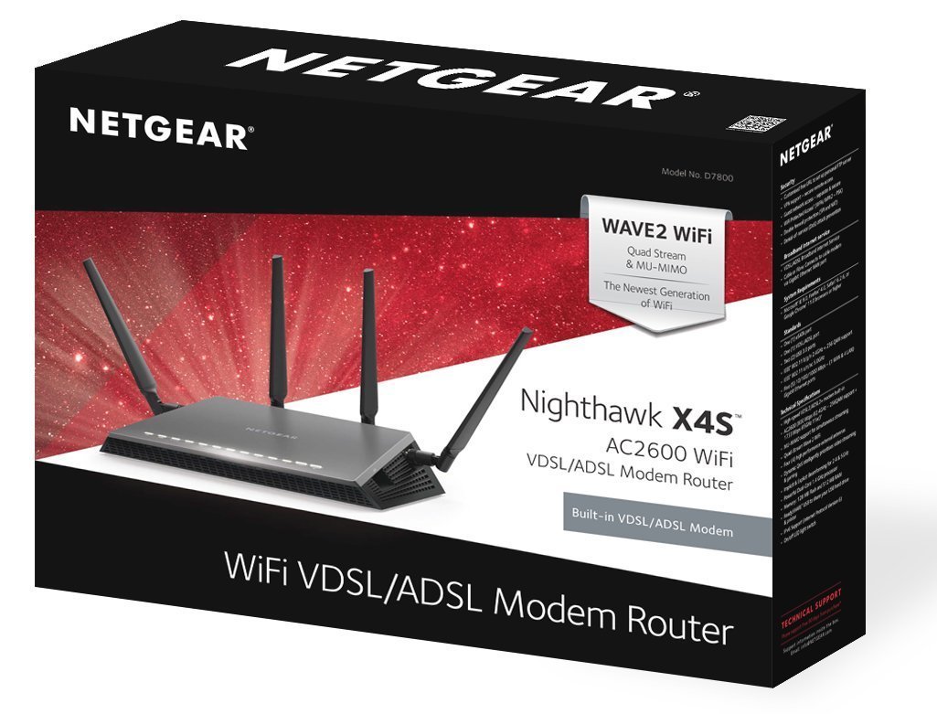 Netgear Nighthawk AC2600 ADSL/VDSL DualBand Gigabit WiFi Modem Router