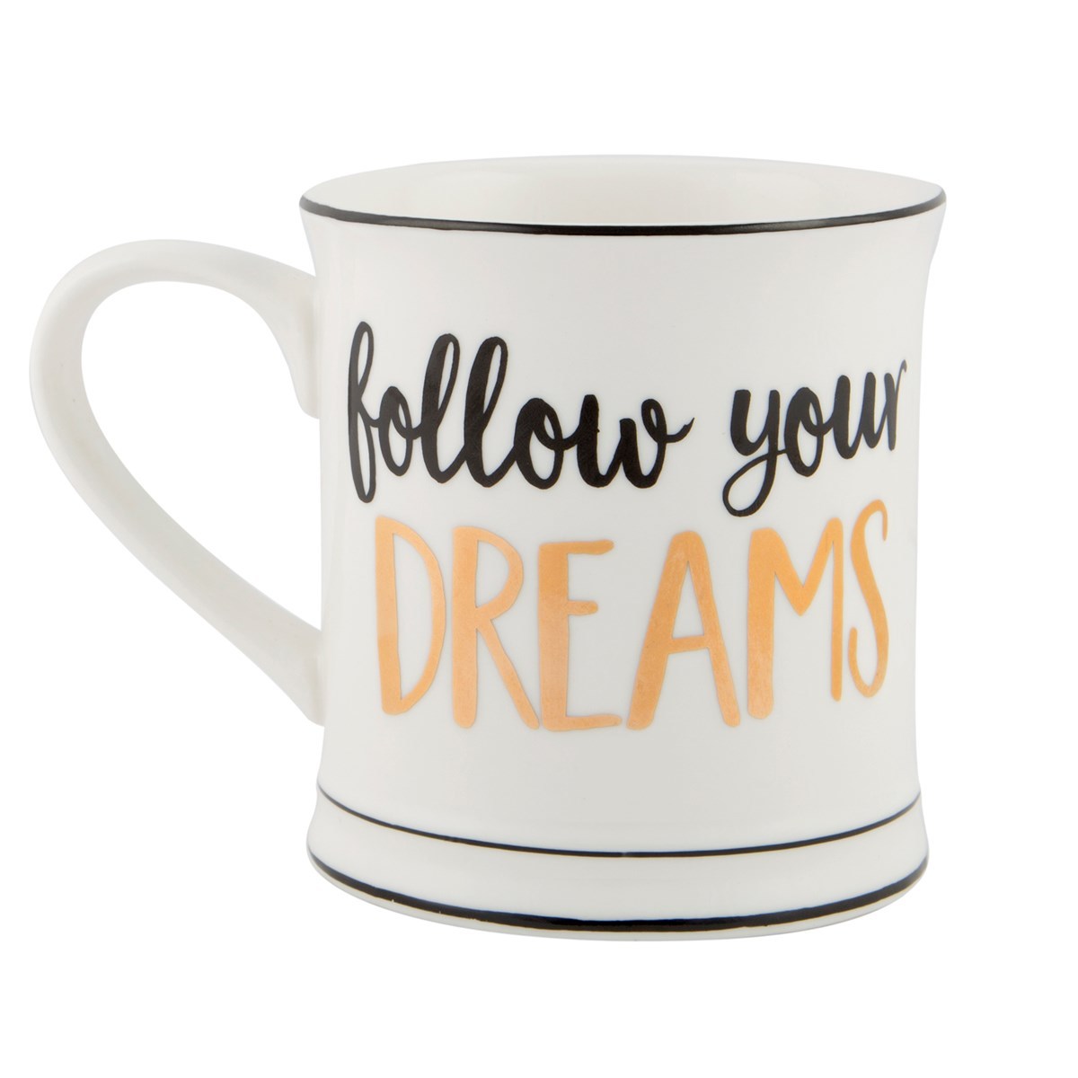 Metallic Monochrome Mug (Follow Your Dreams)