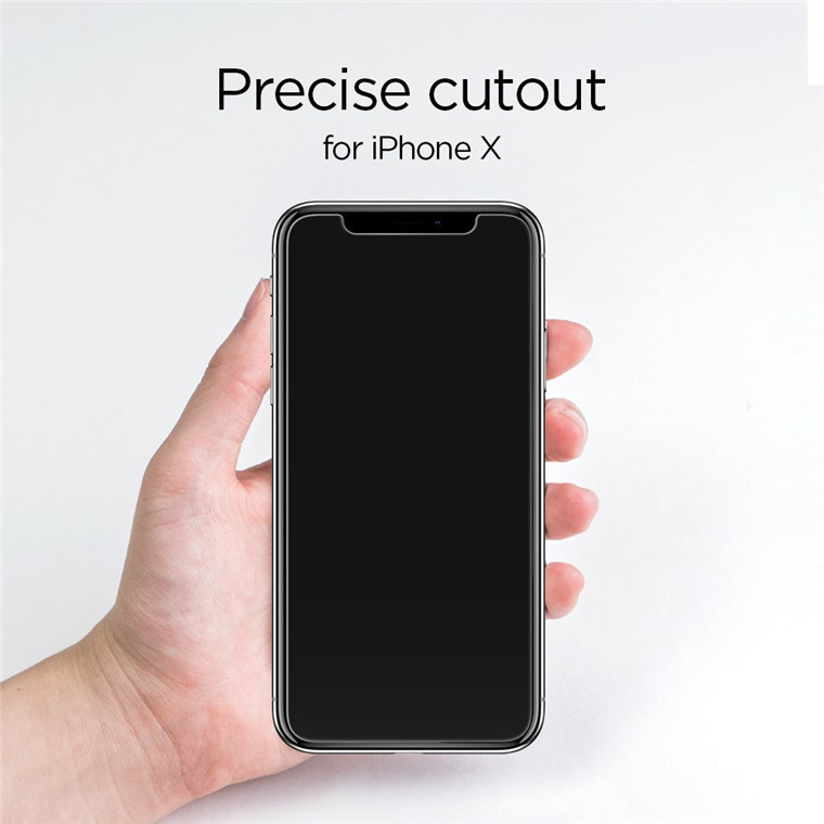 Spigen iPhone X Premium Tempered Glass Screen Protector Super HD Clarity image