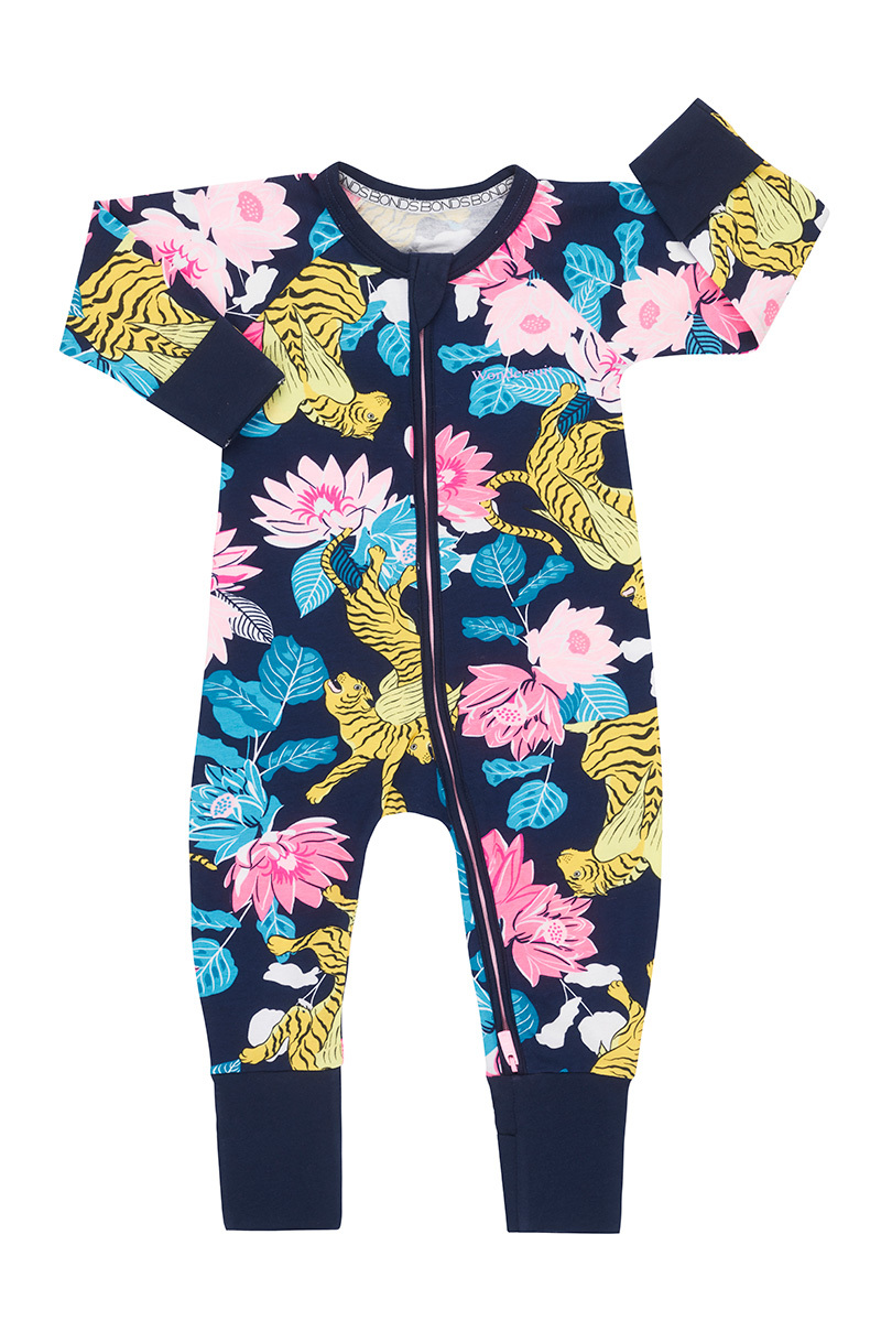 Bonds Zip Wondersuit Long Sleeve - When Tigers Fly Navy (12-18 Months) image