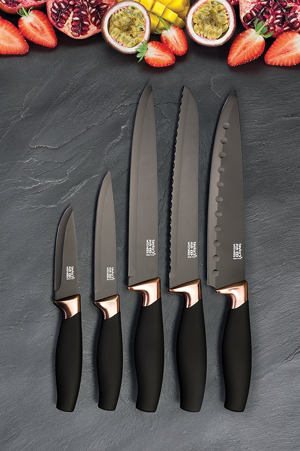 Taylor's Eye Witness: 5pc Brooklyn Sloping Knife Block - Copper