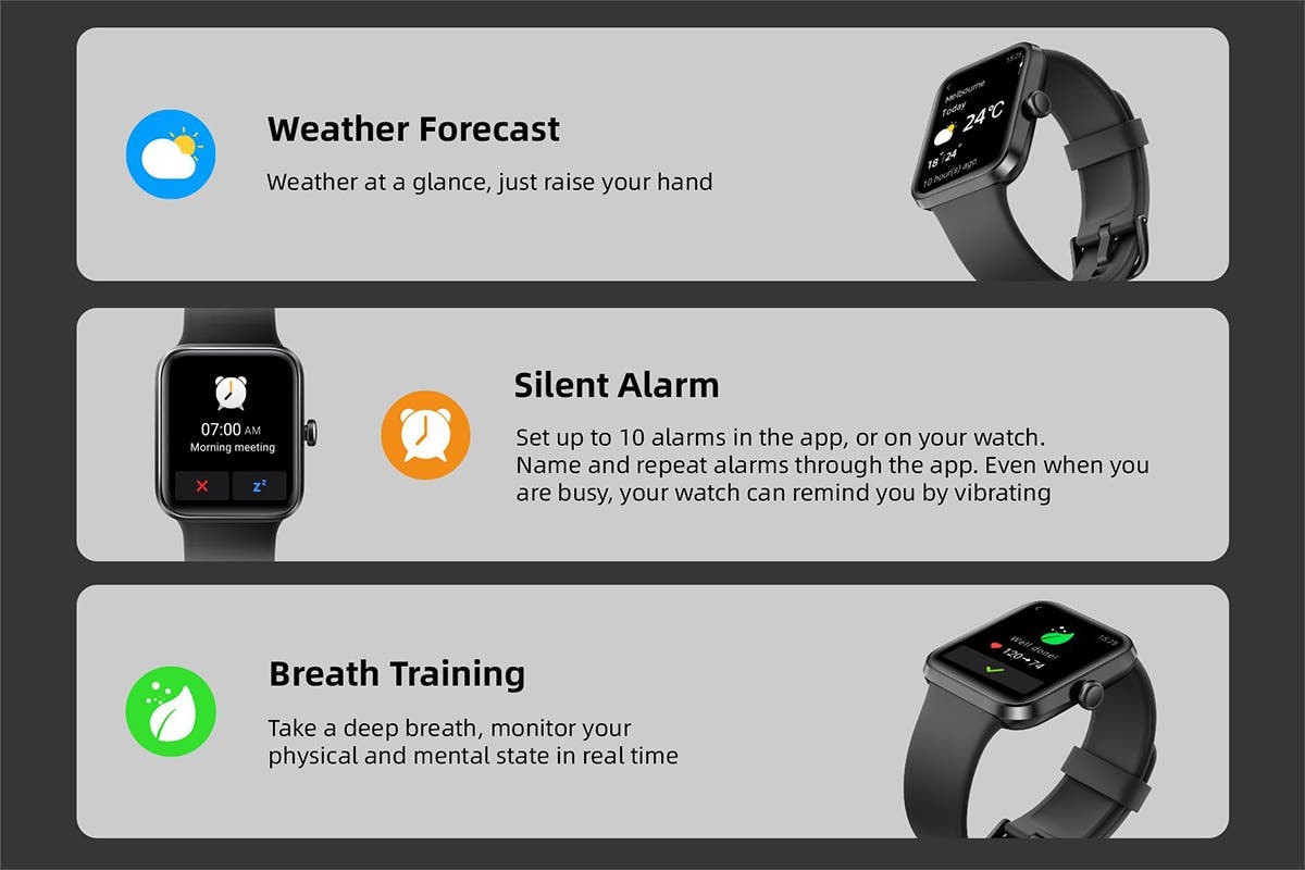 Kogan Active+ Mini Smart Watch Black at Mighty Ape NZ