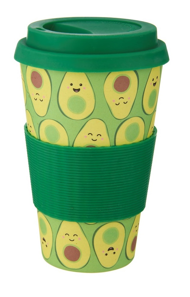 Sass & Belle: Happy Avocado - Bamboo Coffee Cup (400ml)