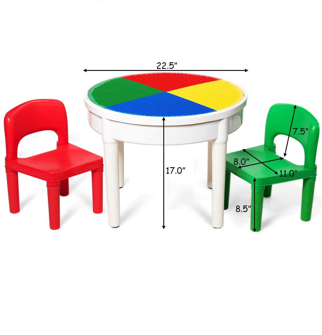Kids Round 3-in-1 Activity Table With 2 Chairs (Primary) image