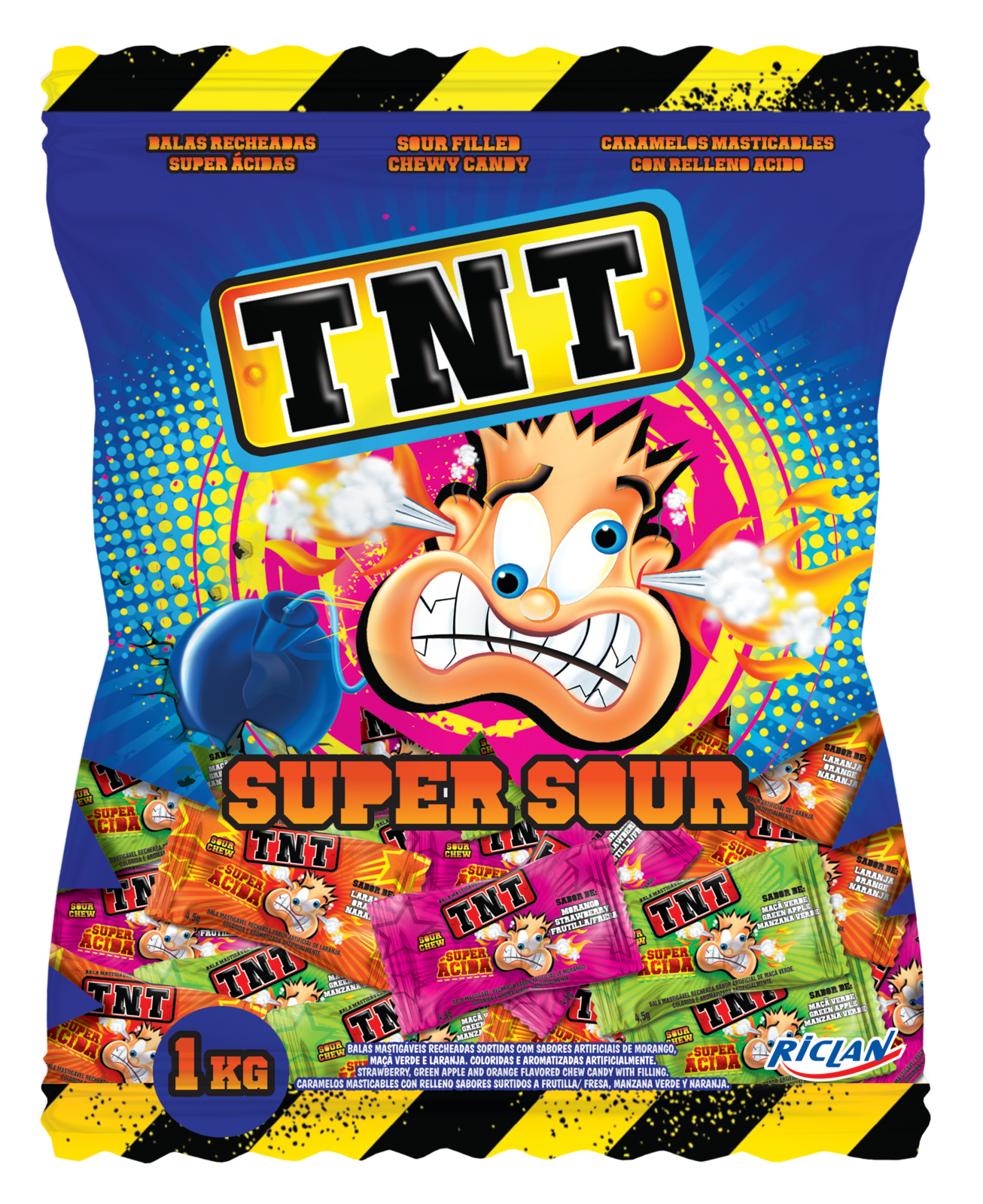 TNT Sour Chews Bulk Bag 1kg