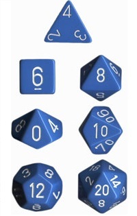 Chessex - Polyhedral Dice Set - Light Blue Opaque