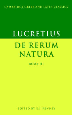 Lucretius: De Rerum Natura Book 3: Bk. 3 by Titus Lucretius Carus image