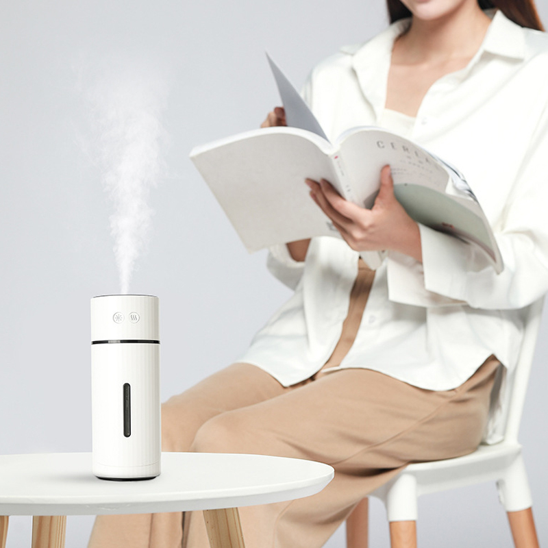 Angle Adjustable Portable Mist Humidifier with Night Light White at