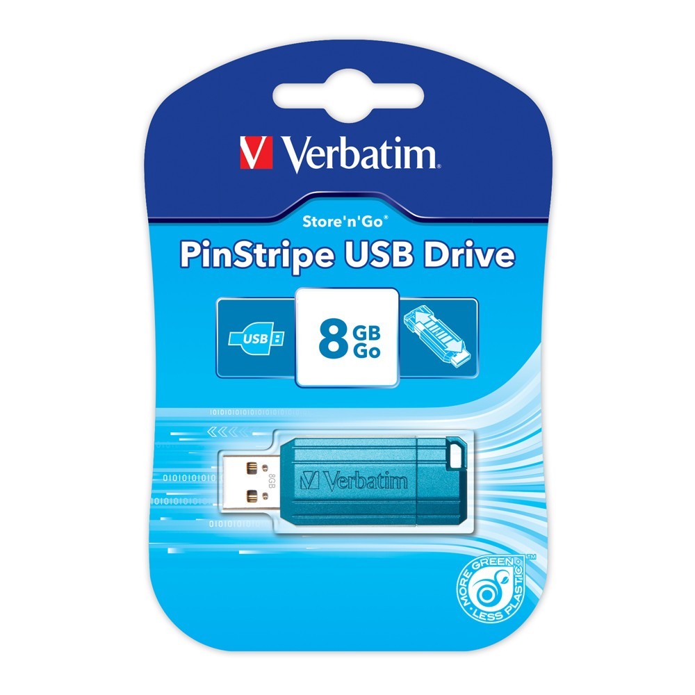 Verbatim Store'n'Go Pinstripe USB Drive - 8GB (Caribbean Blue)