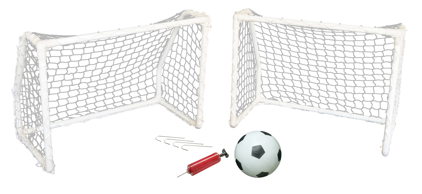 Mini Twin Soccer Football Goal Set with Pole & Net image