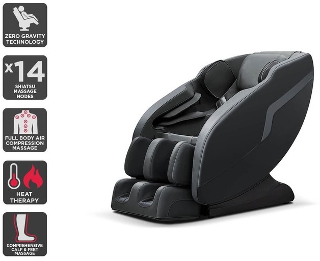 Kogan S1 ZeroGravity Heated Shiatsu Massage Recliner Chair (Charcoal