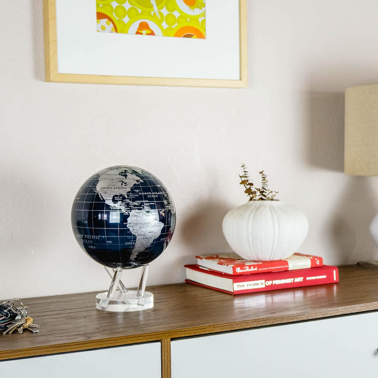 MOVA Self Rotating Globe Silver/Black - 11.5cm image