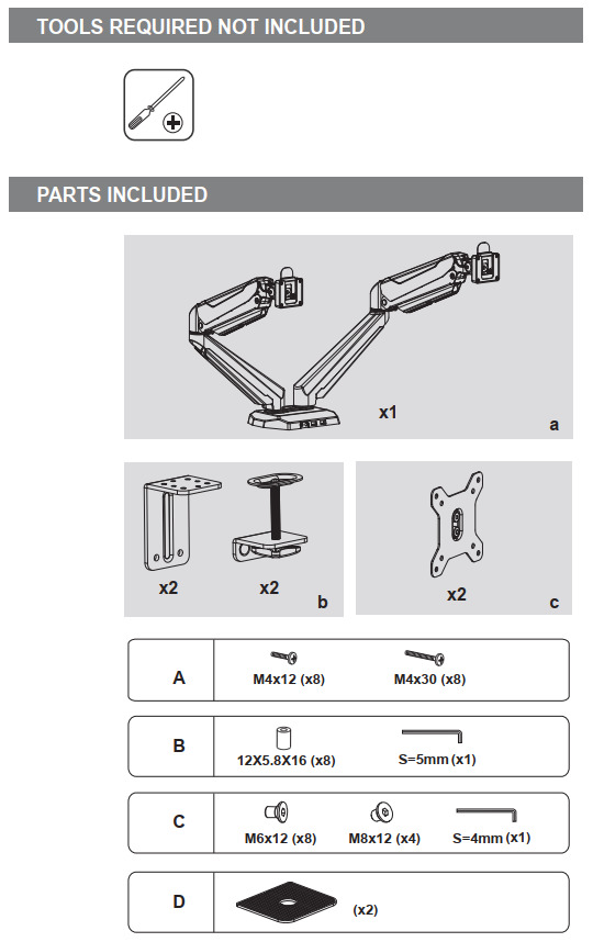 Gorilla Arms Dual Gas Spring Integrated Monitor Mount