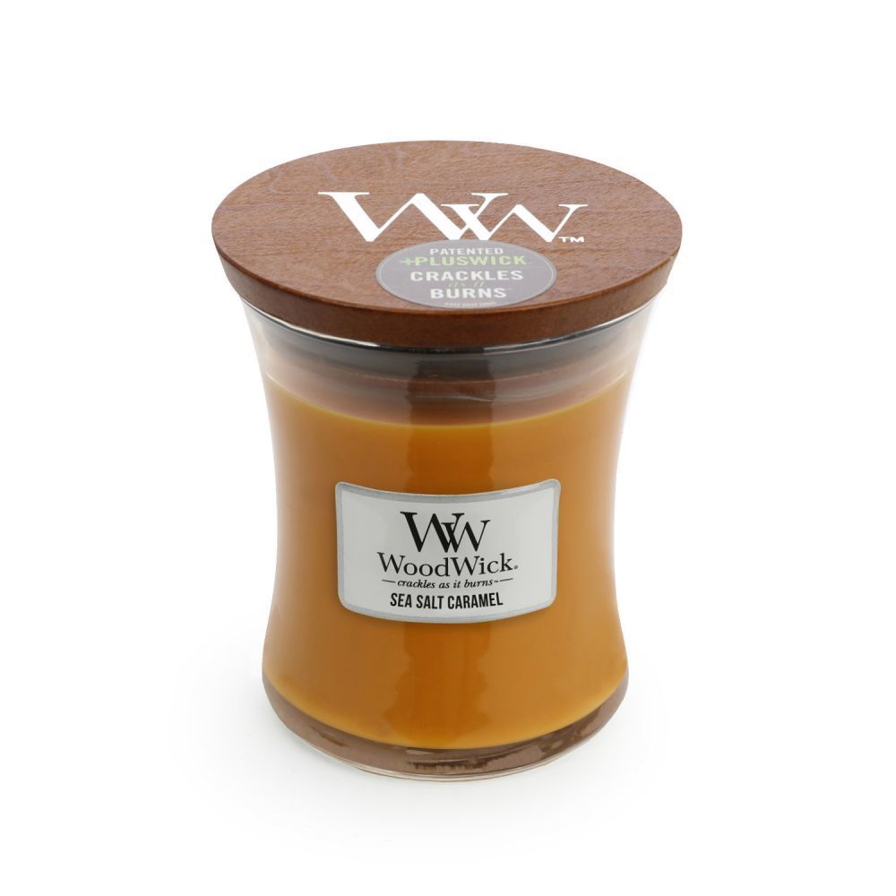 Woodwick Candle Sea Salt Caramel (Medium) at Mighty Ape Australia