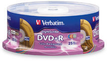 Verbatim DVD+R 4.7GB 25Pk Spindle Colour Lightscribe 16x image