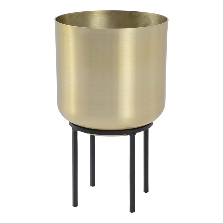 Mood Gold Metal Pot on Stand - Large image