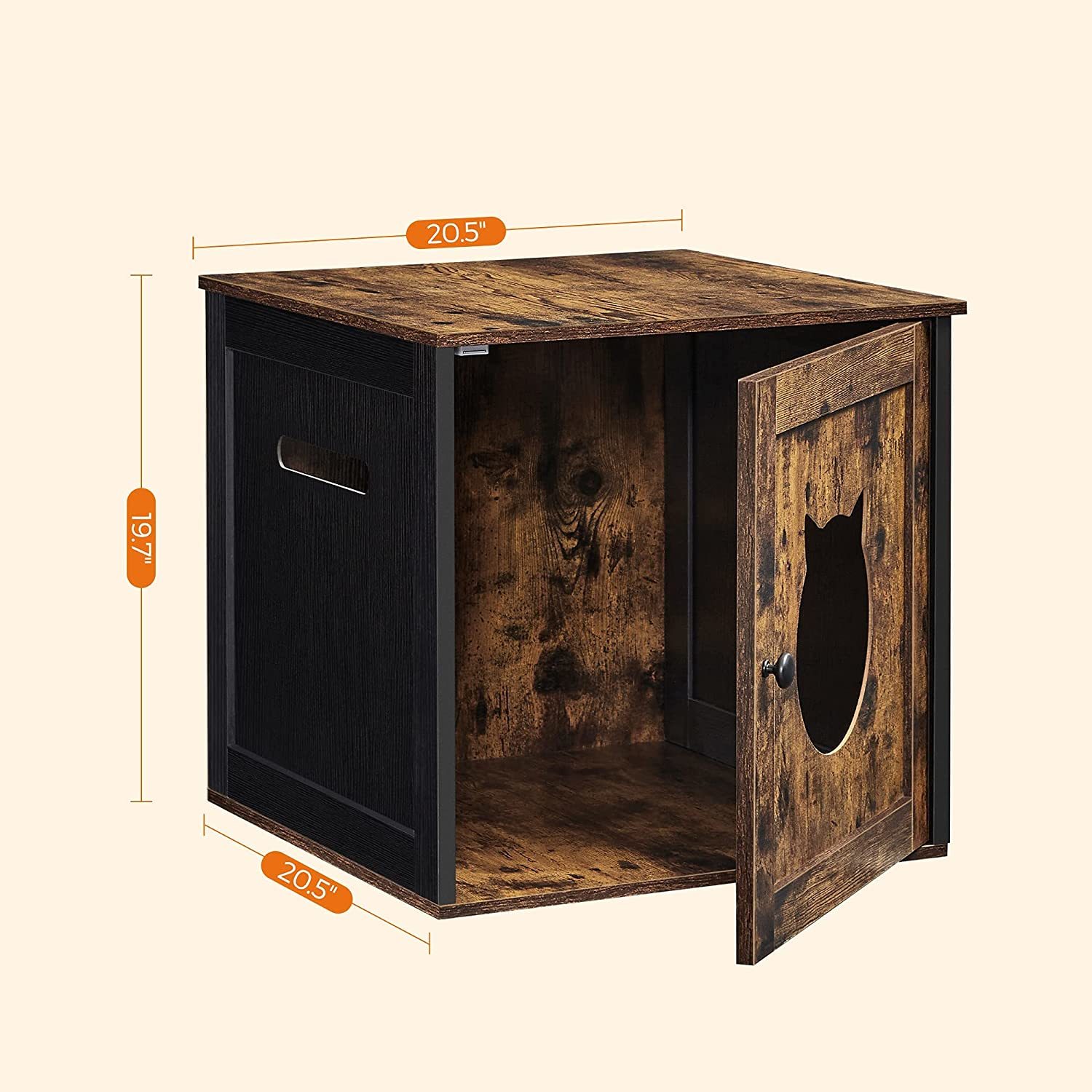 Buy VASAGLE Feandrea Cat Litter Box End Table Rustic Brown at Mighty
