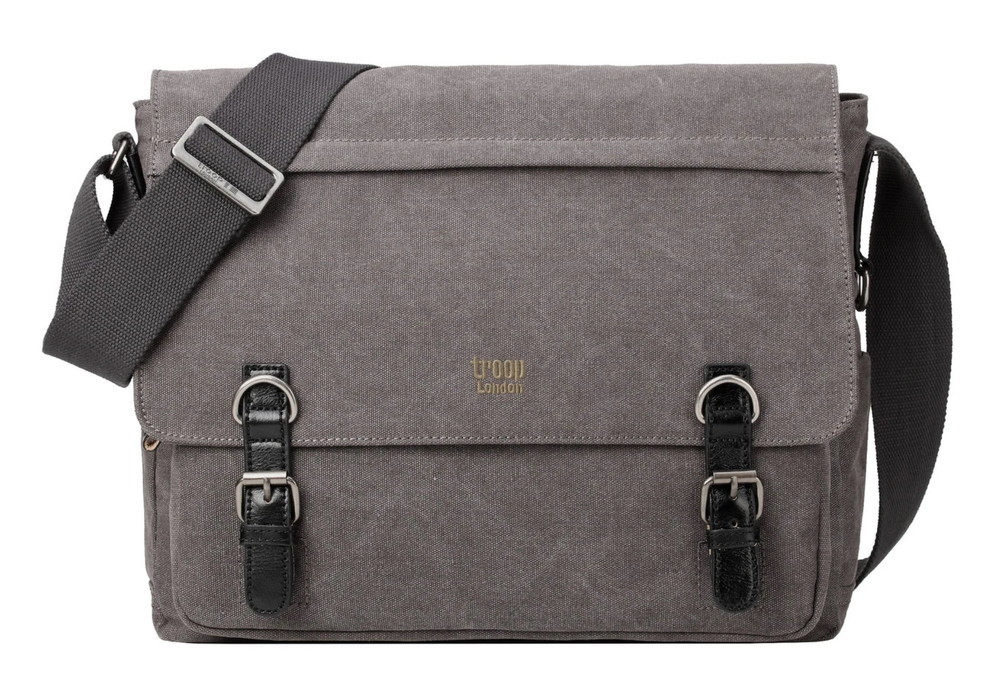 Troop London Classic Laptop Messenger Bag Charcoal at Mighty Ape NZ