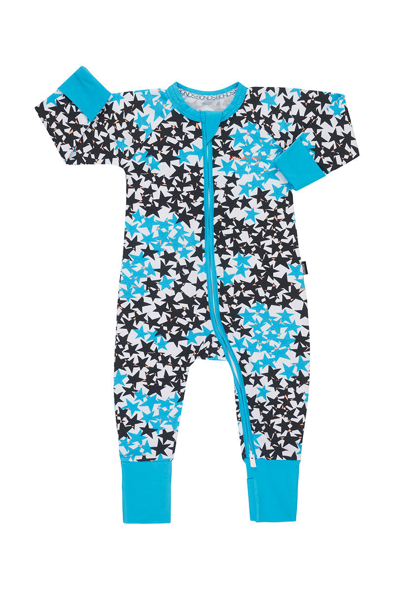 Bonds Zip Wondersuit Long Sleeve - Super Star Blue (3-6 Months) image