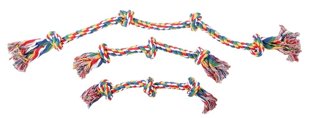 Pawise: 36" Rope Bone - with 4 Knots/Multi Color