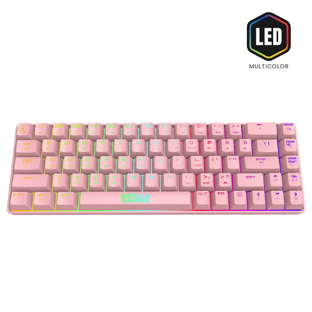 Gorilla Gaming Mini Wired Mechanical Keyboard Pink On Sale Now