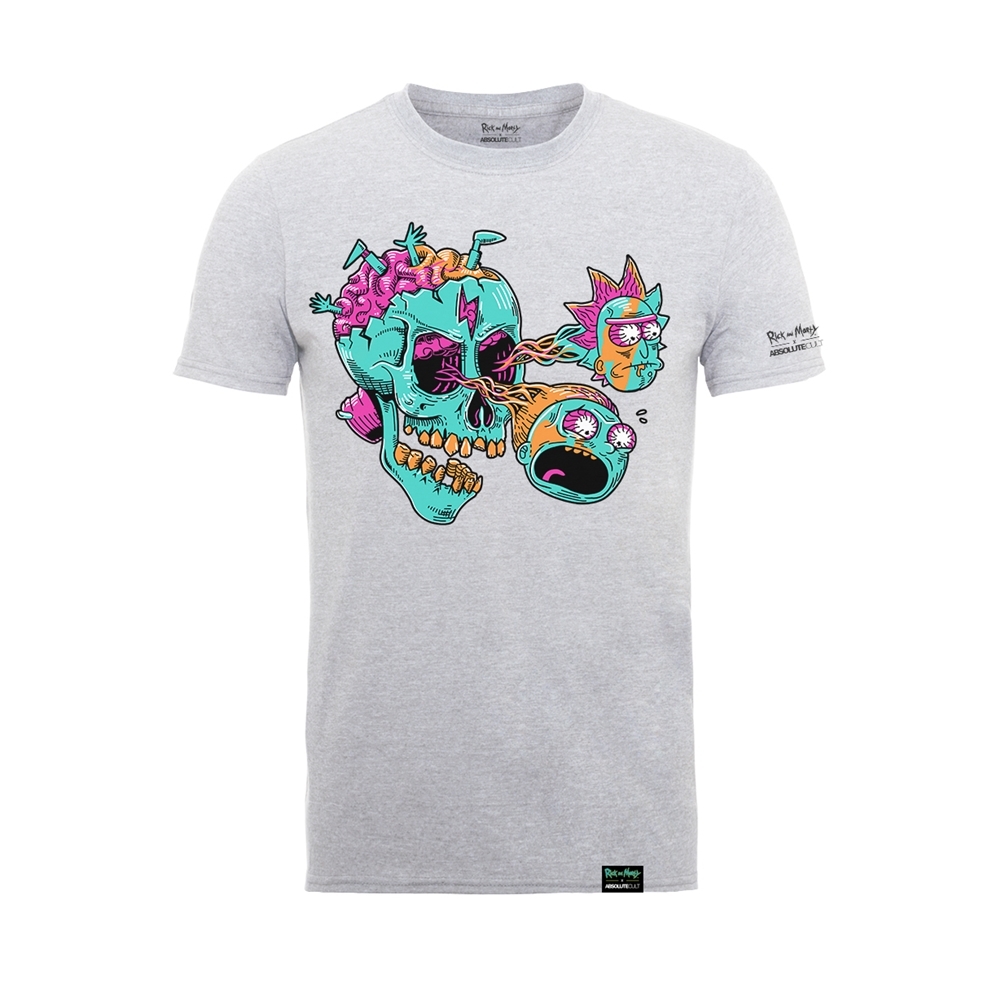 Rick and Morty: Eyeball Skull T-Shirt - Heather Grey (XX-Large) image