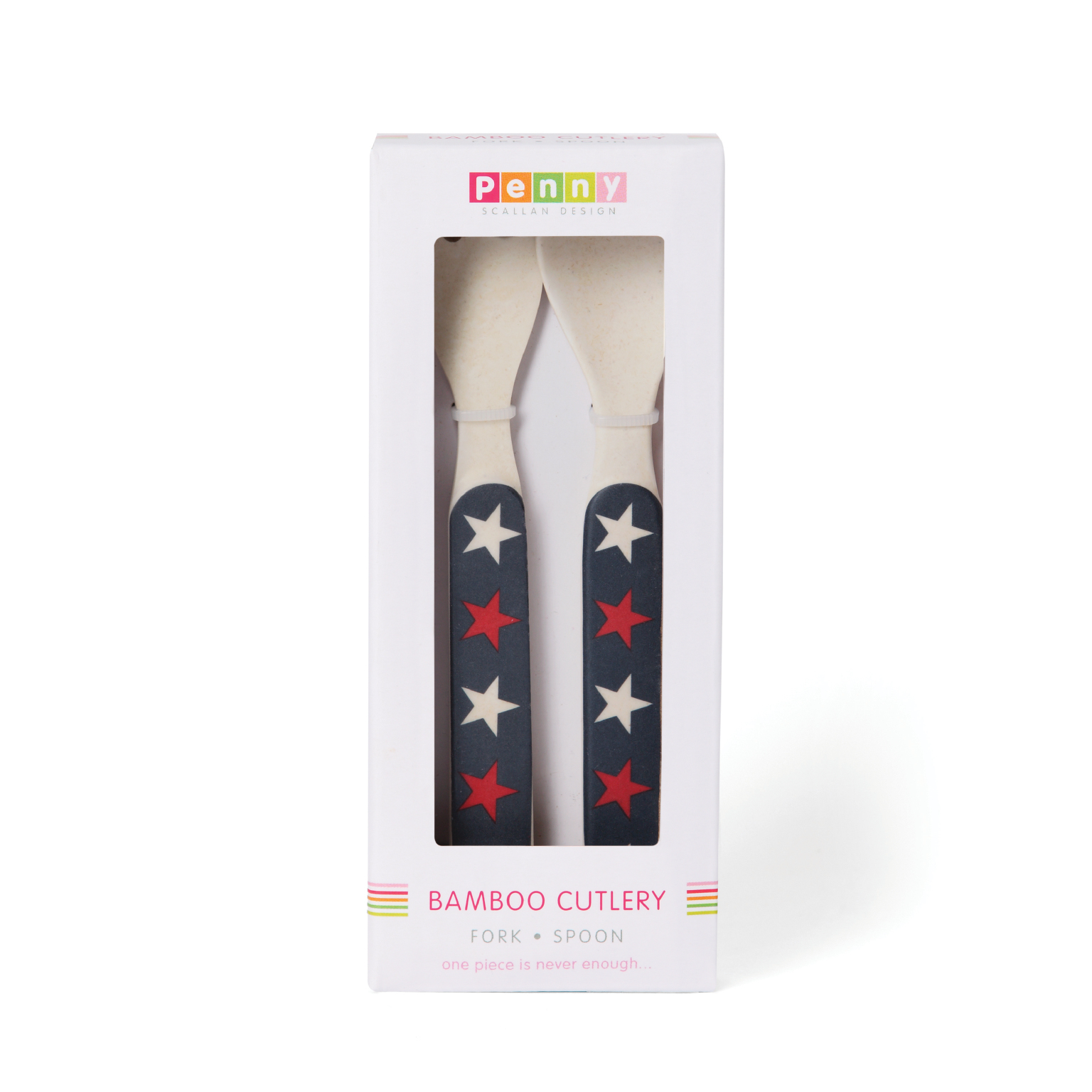 Navy Star Bamboo Meal Set with Cutlery