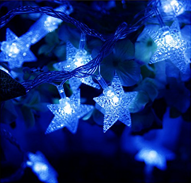 Frosted Crackle Star String Lights (40 LED) image