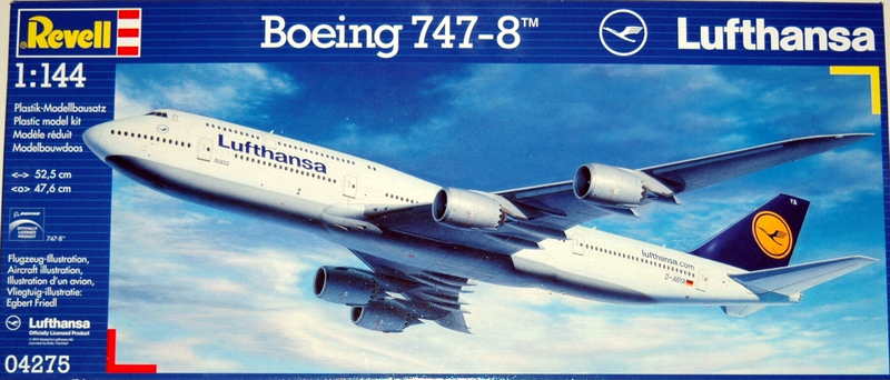 Revell Boeing 747-8 Lufthansa New Livery vliegtuigmodelbouwset, gedetailleerd chassis en motorreplica, schaal 1:144, incusieve bouwhandleiding en stickers, vanaf 13 jaar Revell Boeing 747-8 Lufthansa New Livery vliegtuigmodelbouwset, gedetailleerd chassis en motorreplica, schaal 1:144, incusieve bouwhandleiding en stickers, vanaf 13 jaar