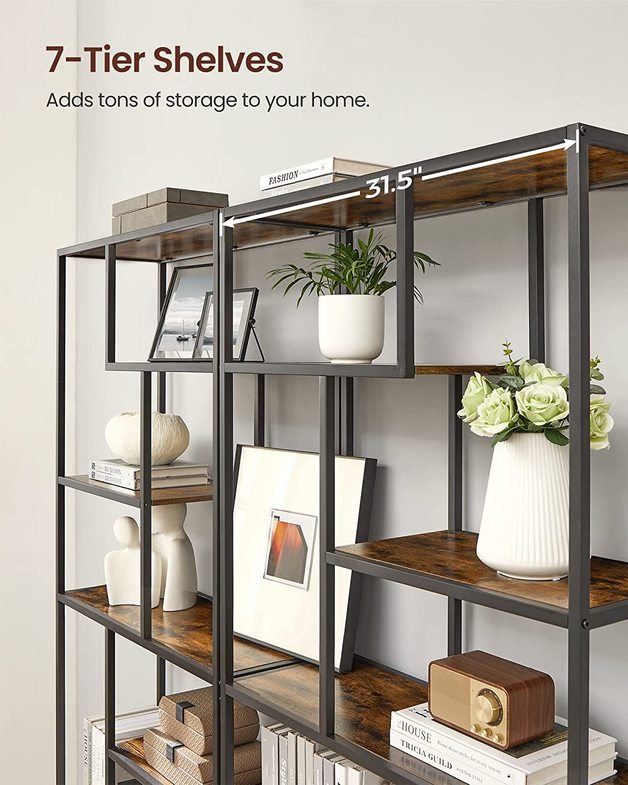 Buy VASAGLE 6Tier Bookshelf Rustic Brown at Mighty Ape NZ