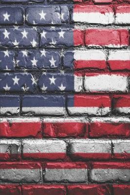 American Flag Painted Brick by Delsee Notebooks