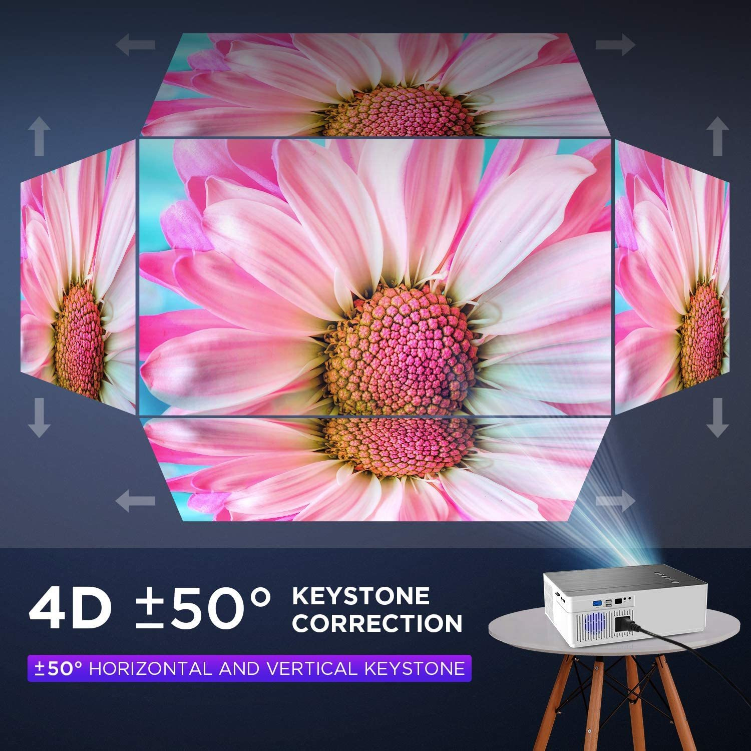 Smart LED Native 1080p Full HD Cinema Projector - Scolecite White image
